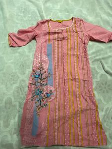 Pink Printed Kurta