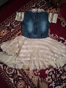 Denim and White Colured Frock