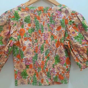 Floral Puff Sleeve Top