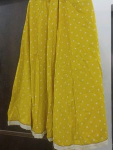 Zudio Polka Dots Pure Cotton Yellow Skirt For Women