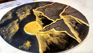 Contemporary 3DTexture Art Wall Decor-Golden Peak