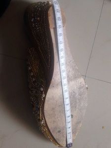 Embroidered Golden Khusa Shoes