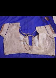 White Blue Heavy Work Saree With Blouse