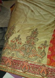 Elegant Orange &amp; Gold Sari with Blouse