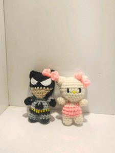 Crochet Batman And Hello Kitty Duo 💕