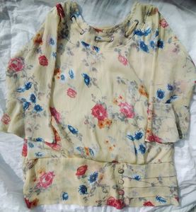 Floral Print Chiffon Blouse