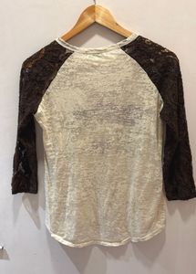 Beautiful Lace Sleeve Imported Tee