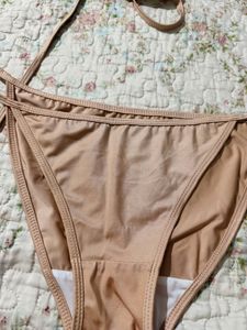 Beige/goldenish Bikini Set