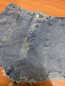 Denim High-Waisted Shorts
