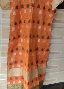 Orange Printed Kurti
