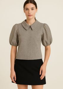 Collared Crop Top In Size M