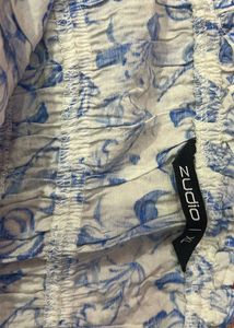 Blue &amp; White Printed Maxi Dress