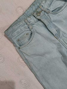 Ice Blue Denim Wide Leg