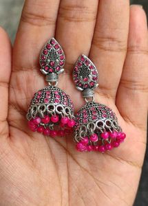Pink Jhumka Earrings