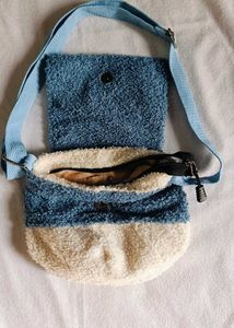 Blue Cartoon Bear Shoulder Bag