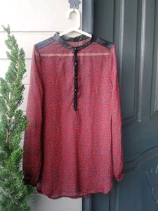 Maroon Chiffon Top