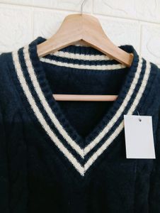 Navy &amp; White Sweater Vest