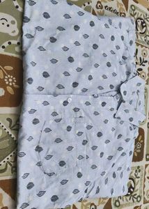 Leaf Print Button-Down Shirt