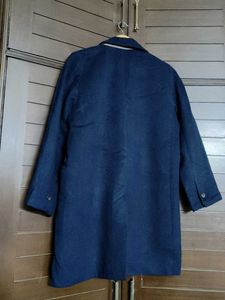 Women Elegant Navy Blue Overcoat