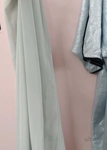One Time Wore 💎Elegant Shimmery Sky Blue Abaya wi