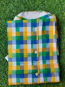 Colorful Plaid Button-Down Shirt
