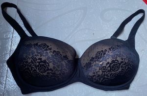 Black Floral Lace Bra (size: 34 G)