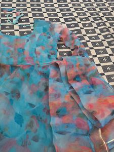 Anaarkali Kurta Set With Paint And Freebies