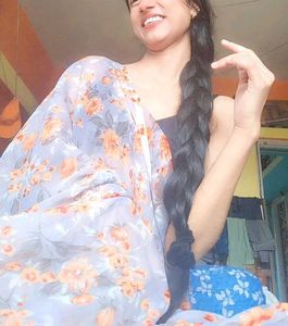 Floral Print Chiffon Saree