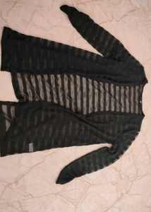 Black Striped Transparent Shrug