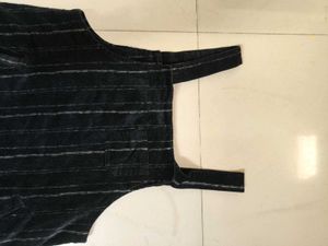 Stylish Black Striped Sleeveless