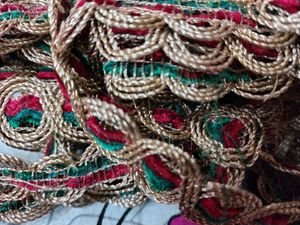 Very Beautiful Golden Green Red Lace
