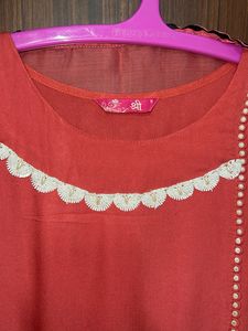 Coral Embroidered Long Kurta Sets