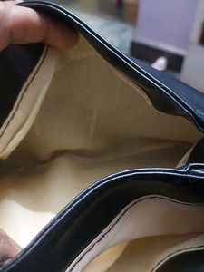 Black Ruched Chain Shoulder Bag