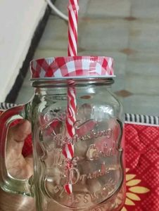 Mason Jar with Straw