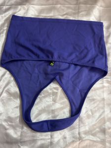 Blue Halter Crop Top