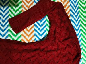 maroon Knit long Sweater
