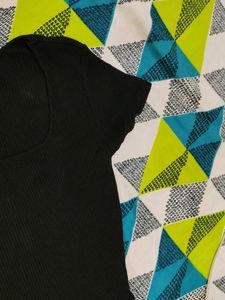 Black Ribbed Crop Top