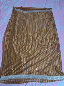 Embroidered Brown Saree