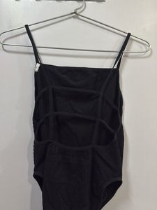 Black Ribbed Bodysuit