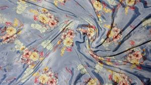 Silver Crape Silk Suit