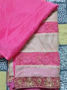 Shimmery Pink Saree
