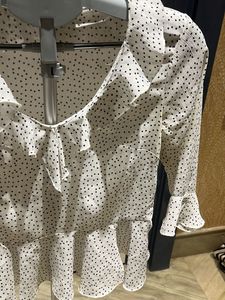 Polka Dot Peplum Top