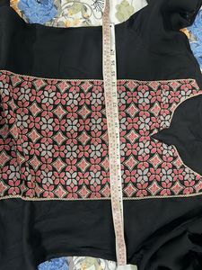 Printed Black Kurta
