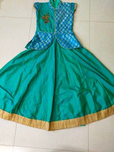 Girls' Green Ethnic Dress