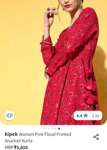 Elegant Pink Floral Kurta
