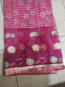 Pink Colour Sarri With Blouse
