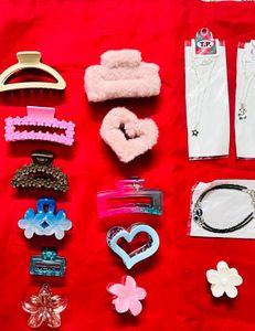 23 Hair Claw Clips With 6 Scrunchies