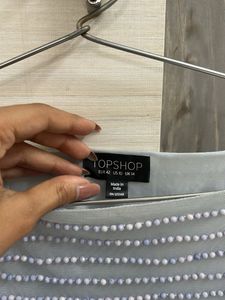 Blue Embellished Party Top