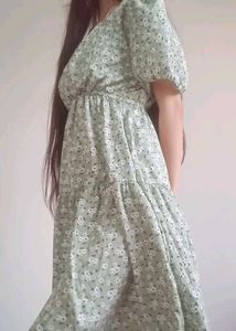 Floral Puff Sleeve Maxi Dress
