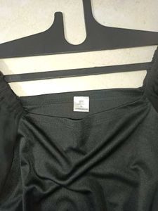 Black Bodycon Puffed Sleeves Dress